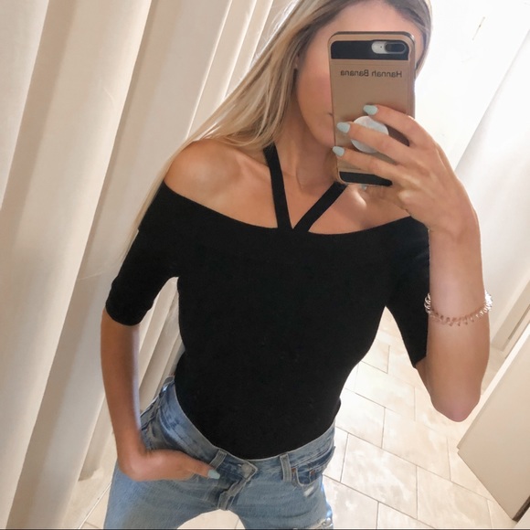 Express Black Off The Shoulder Top
